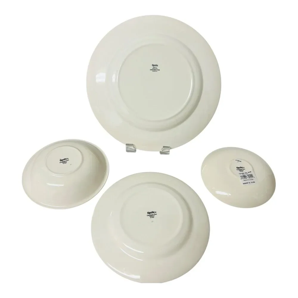 Spode Christmas‎ Tree Santa 4 Pc Set Dinner Plate Saucer Salad Bowl NO MUG Box